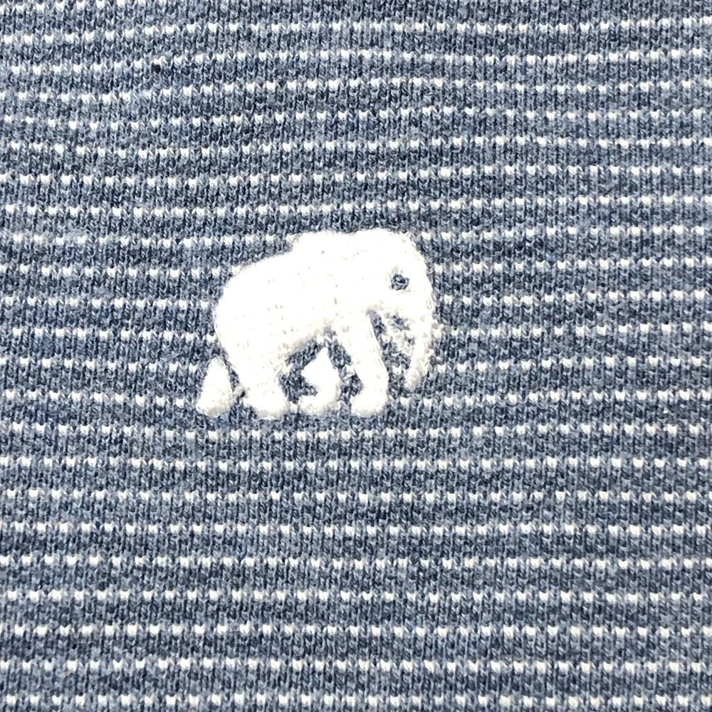 Banana Republic Mens L Polo Shirt Blue Heather Stripe Elephant Logo 184663-02